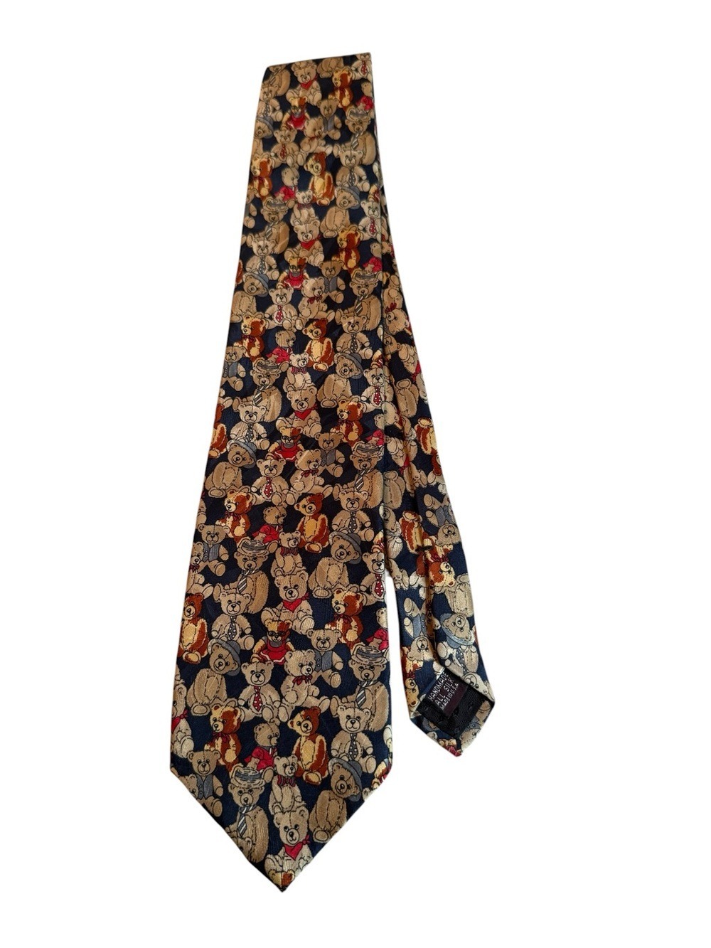 Mens Navy Teddy Bear Pattern Tie